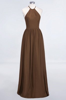 Sexy A-line Flowy Halter Sleeveless Floor-Length Bridesmaid Dress UK UK with Ruffles_12