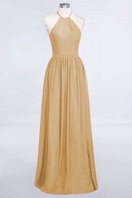 Sexy A-line Flowy Halter Sleeveless Floor-Length Bridesmaid Dress UK UK with Ruffles_13
