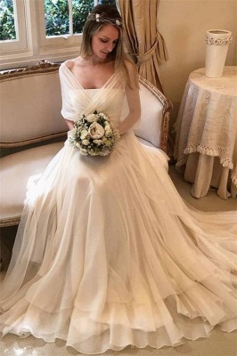Elegant Applique Tiered Elegant Wedding Dresses UK Sheer Cheap Longsleeves Backless Floral Bridal Gowns_1