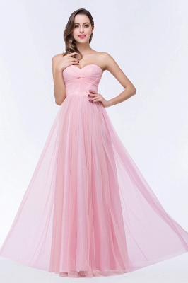 Elegant Sweetheart Long Bridesmaid Dress Backless Strapless Evening Dress_1