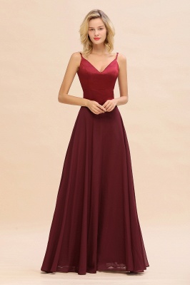 Elegant Spaghetti-Straps Burgundy Long Satin Bridesmaid Dress