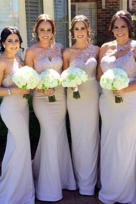 Sexy One Shoulder Lace Bridesmaid Dress UK Long Wedding Reception Dress UK_2