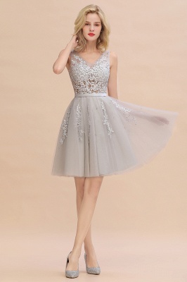 V-neck Lace Homecoming Dresses with Appliques | Short Party Dresses UK Online_7