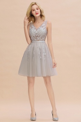 V-neck Lace Homecoming Dresses with Appliques | Short Party Dresses UK Online_23