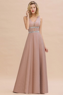 Sparkly Long Evening Dress with Shining Belt | Sexy Sleeveless Pink Formal Dress_7