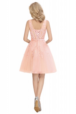 V-neck Lace Homecoming Dresses with Appliques | Short Party Dresses UK Online_21