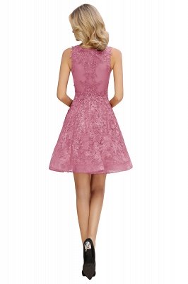 Knee Length Lace Appliques Homecoming Dresses | Burgundy Short Evening Dresses UK_14