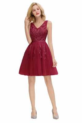 V-neck Lace Homecoming Dresses with Appliques | Short Party Dresses UK Online_27