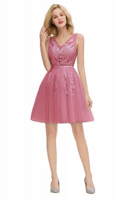 V-neck Lace Homecoming Dresses with Appliques | Short Party Dresses UK Online_26