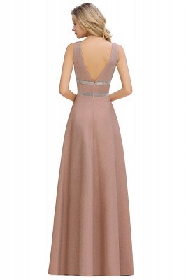Sparkly Long Evening Dress with Shining Belt | Sexy Sleeveless Pink Formal Dress_12