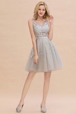 V-neck Lace Homecoming Dresses with Appliques | Short Party Dresses UK Online_18