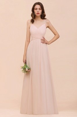 Gorgeous Pink Chiffon Bridesmaid Dresses with Straps_4