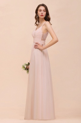 Gorgeous Pink Chiffon Bridesmaid Dresses with Straps_8