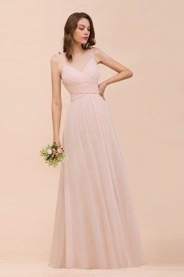 Gorgeous Pink Chiffon Bridesmaid Dresses with Straps_6