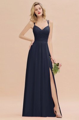 Sweetheart Chiffon Long Bridesmaid Dress with Side Slit_28