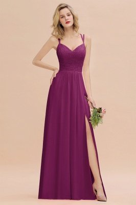 Sweetheart Chiffon Long Bridesmaid Dress with Side Slit_42