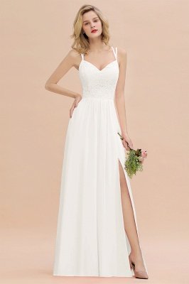 Sweetheart Chiffon Long Bridesmaid Dress with Side Slit_2