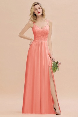 Sweetheart Chiffon Long Bridesmaid Dress with Side Slit_45