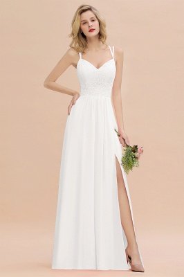 Sweetheart Chiffon Long Bridesmaid Dress with Side Slit_1