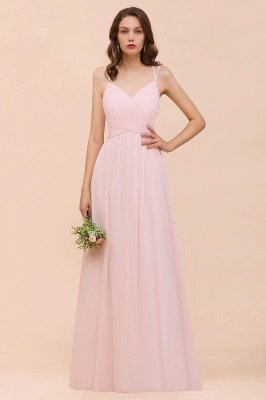 Gorgeous Pink Chiffon Bridesmaid Dresses with Straps_1