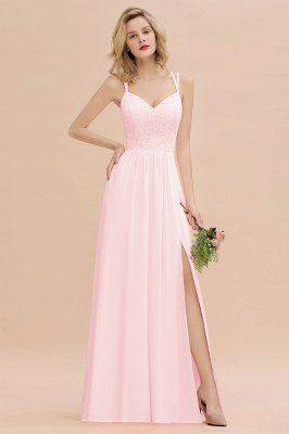 Sweetheart Chiffon Long Bridesmaid Dress with Side Slit_3