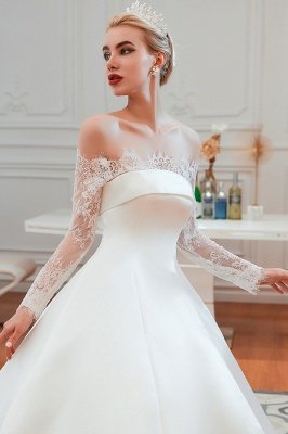 Princess Bridal Gowns with Cathedral Train Long Sleeves Wedding Dresses_19