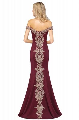 Simple Off-the-shoulder Burgundy Formal Dress with Lace Appliques_41