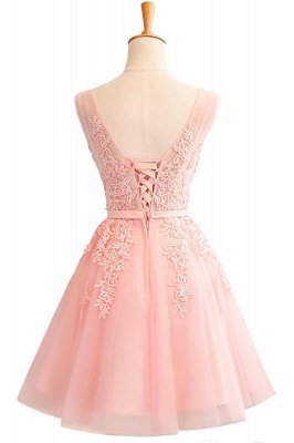Beautiful Sleeveless lace-up Short homecoming Dress UK Lace Appliques Tulle BA3782_18
