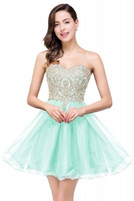 Gabriela | A Line Lace Appliques Sweetheart Short Prom Dresses_5