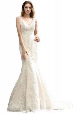 ELegant Spring Wedding Dress Mermaid Style Sleeveless Hollow Backless_1