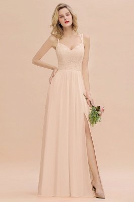 Sweetheart Chiffon Long Bridesmaid Dress with Side Slit_5