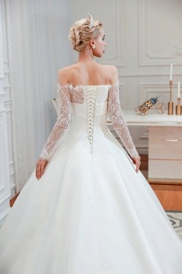 Princess Bridal Gowns with Cathedral Train Long Sleeves Wedding Dresses_23