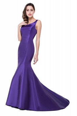Elegant Burgundy One Shoulder Mermaid Prom Dress UK With Train_2