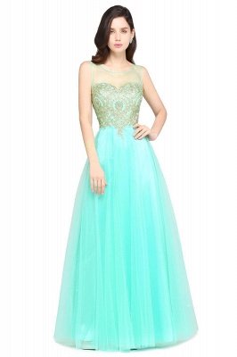 ARIA | A-line Scoop Tulle Gorgeous Evening Dresses with Appliques_7