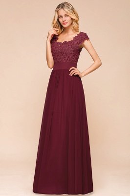 Sleeveless Lace Appliques Chiffon A-line Prom Gowns_8