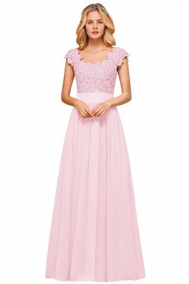 Sleeveless Lace Appliques Chiffon A-line Prom Gowns_1