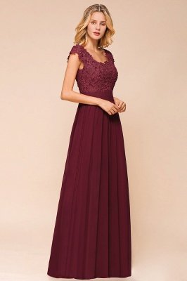 Sleeveless Lace Appliques Chiffon A-line Prom Gowns_13