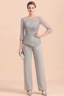 Chic 3/4 Sleeves Lace Chiffon Mother of Bride Jumpsuit
