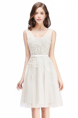 Beautiful Sleeveless lace-up Short homecoming Dress UK Lace Appliques Tulle BA3782_1
