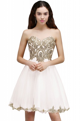 Lovely Sweetheart Short Appliques Lace-Up Homecoming Dress UK_1