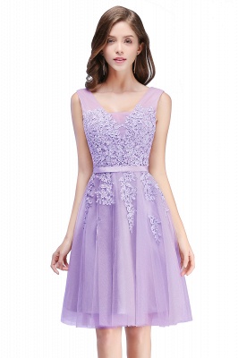 Beautiful Sleeveless lace-up Short homecoming Dress UK Lace Appliques Tulle BA3782_6