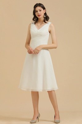 Elegant V-Neck Short Daily Casual Dress Sleeveless Chiffon Party Dress_1