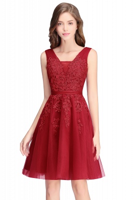 Beautiful Sleeveless lace-up Short homecoming Dress UK Lace Appliques Tulle BA3782_4
