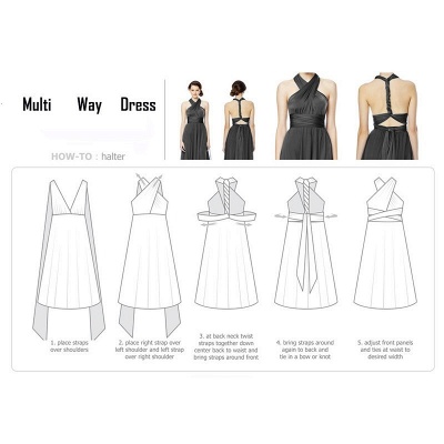 Convertible Dress Multi-way Twist Wrap Bridesmaid Dress Wedding Party Dress_25