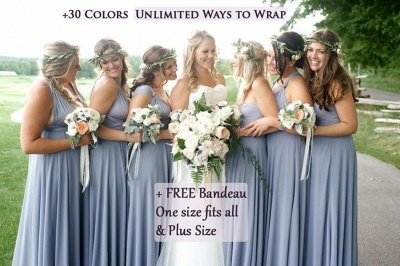 Convertible Dress Multi-way Twist Wrap Bridesmaid Dress Wedding Party Dress_4