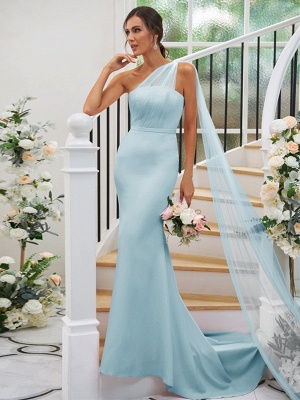 Sleeveless Mermaid Bridesaid Dress Long with Cape Backless Party Dress for Wedding_19