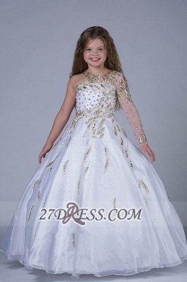 Glamorous Jewel Floor-length Girl Pageant Dress Ball Gown With Crystals_1