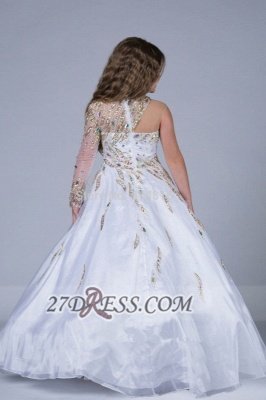 Glamorous Jewel Floor-length Girl Pageant Dress Ball Gown With Crystals_2