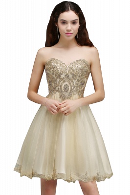 Lovely Sweetheart Short Appliques Lace-Up Homecoming Dress UK_3