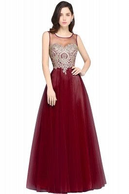 ARIA | A-line Scoop Tulle Gorgeous Evening Dresses with Appliques_2